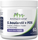 AnimalBiome Pet Probiotics - S. boulardii + FOS Probiótico y Polvo Prebiótico para perros y gatos 60g