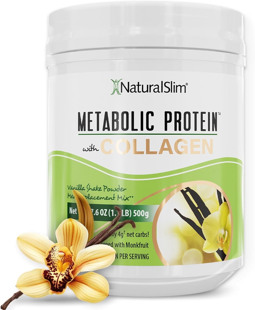 Polvo de proteína metabólica con Collagen, Whey Protein Powder Shake, Collagen hidrolizado con L-Glutamina para soporte metabólico, Digestión, Esquía, Conjuntos &amp; Muscle, Reemplazo de carne baja, 17.06 oz
