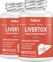 LiverTox - Advanced Liver Detox " Cleanse Formula - Herbal Liver Support with Milk Thistle, Turmeric, Artichoke, Dandelion, Beet " Zinc Helps Liver Function " Digestion ⋅ Pack 2