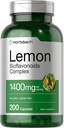 Horbäach Lemon Bioflavonoids Suplemento Silencio 1400 mg  vírgenes 200 cápsulas tóxicas Complejo con Rutina y Hesperidina ANTE No GMO y Gluten Gratis