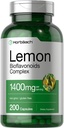 Horbäach Lemon Bioflavonoids Suplemento Silencio 1400 mg  vírgenes 200 cápsulas tóxicas Complejo con Rutina y Hesperidina ANTE No GMO y Gluten Gratis