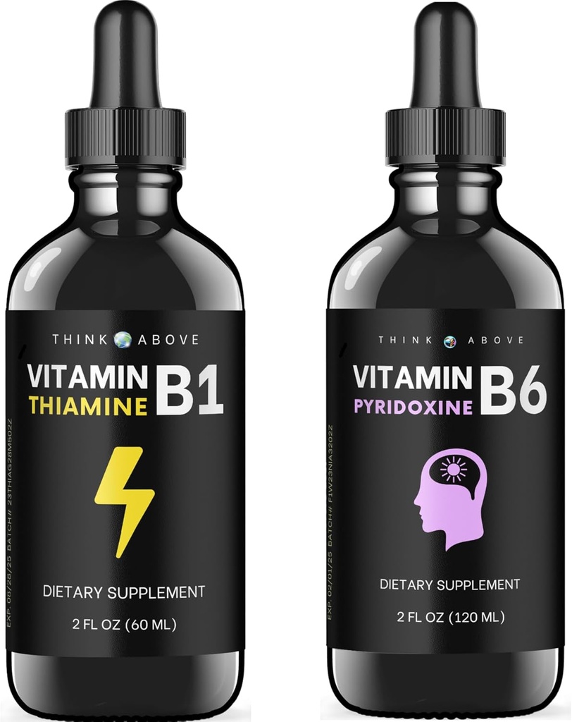 Vitamina B6 y vitamina B1 Bundle - 2 oz Cada - gotas líquidas