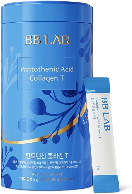 BB LAB Collagen Powder, SF3X-7 Serie Intensiva, Hecho en Corea, 30 Pegatinas (Pantothenic Acid Collagen T), Blue