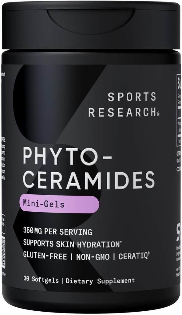 Phytoceramides 350mg por softgel - Ceramidas desechadas para la piel sana y la hidratación - No GMO con sin rellenos o vitaminas sintéticas - 30 Softgeles líquidos