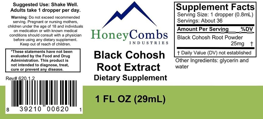 16oz. Cohosh azul – apoya la memoria, los nervios, la menstruación y más – Extracto líquido libre de alcohol
