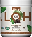 ALOHA Planta Orgánica Fundada Polvo Proteína, Stevia Gratis, Chocolate, 19.6 oz, 15 Servimientos