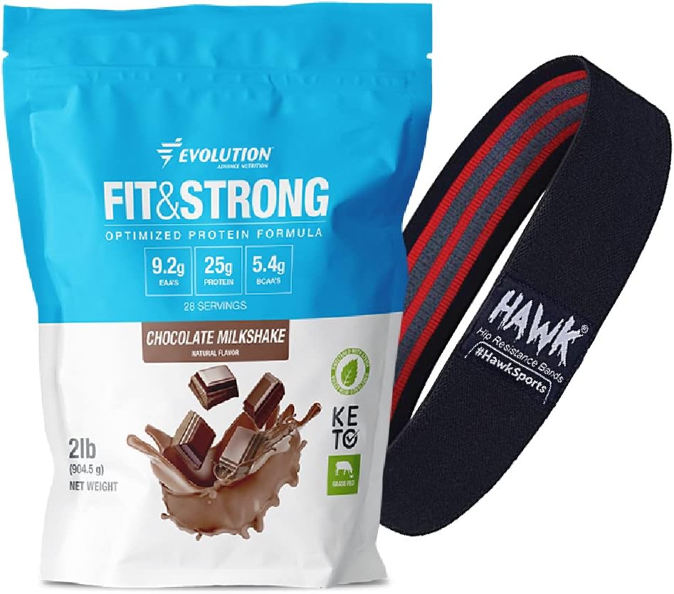 Evolution Advance Nutrition Grass Fed 100% Whey Protein, 2 libras + banda de resistencia – Pure Protein Powder with BCAA, Quick Absorbing and Fast Digesting for Optimal Muscle Recovery (Chocolate)