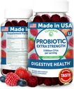 Lunakai USA Made Probiotic Gummies - 5 Billion CFUs, Vegan, Non-GMO, Gluten-Free - Digestive & Immune Support for Women & Men - 60 Chewable Gummies