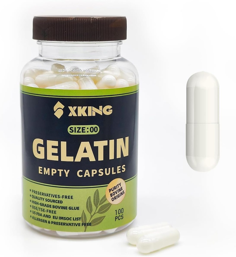 Xking Tamaño 00 Empty Capsules 100 Conde White Empty Gelatin Capsules Empty Pill Capsules DIY suplemento cápsula relleno