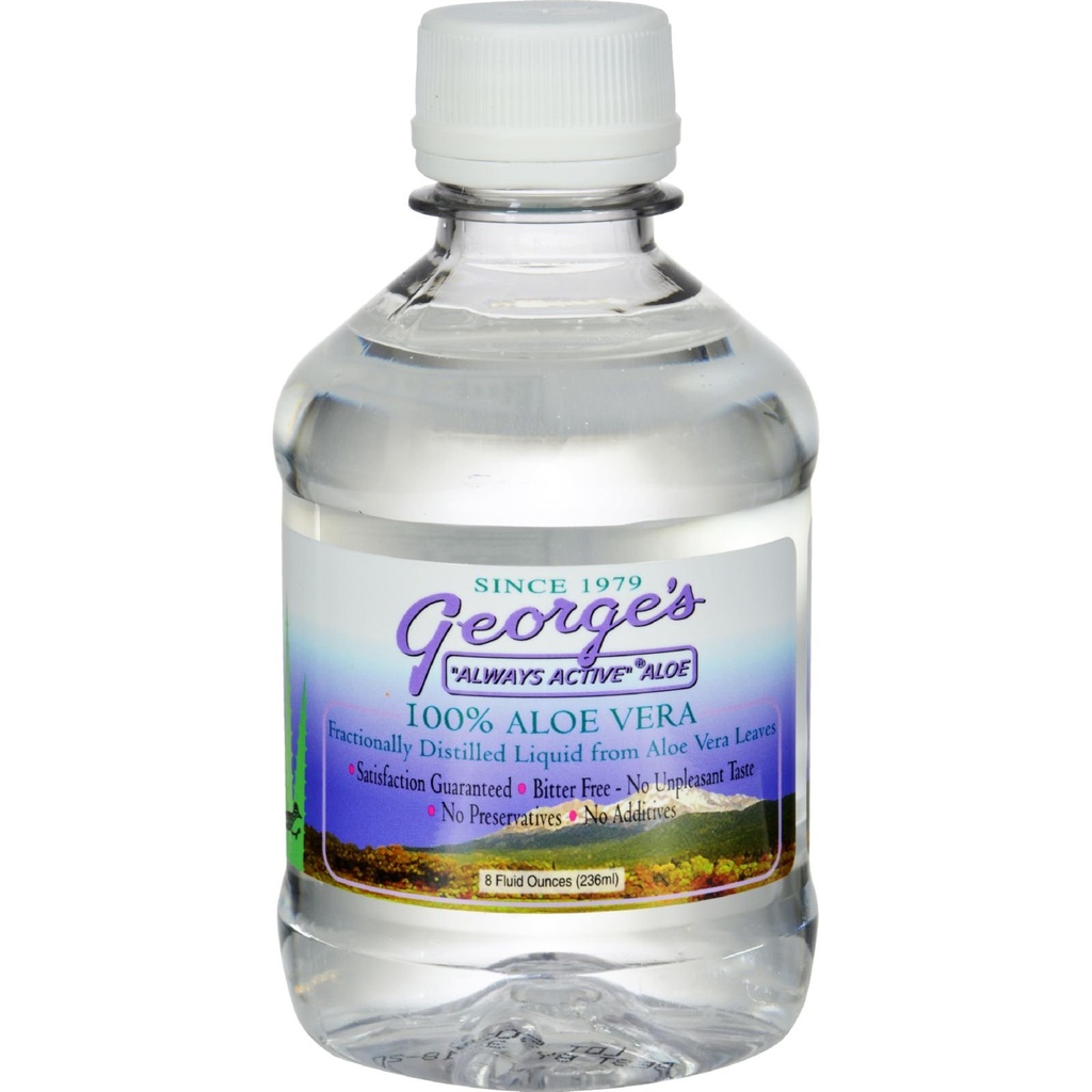 Georges Aloe Vera - 100 Percent Aloe Vera - Preservative Free - 8 fl oz (Pack of 4)