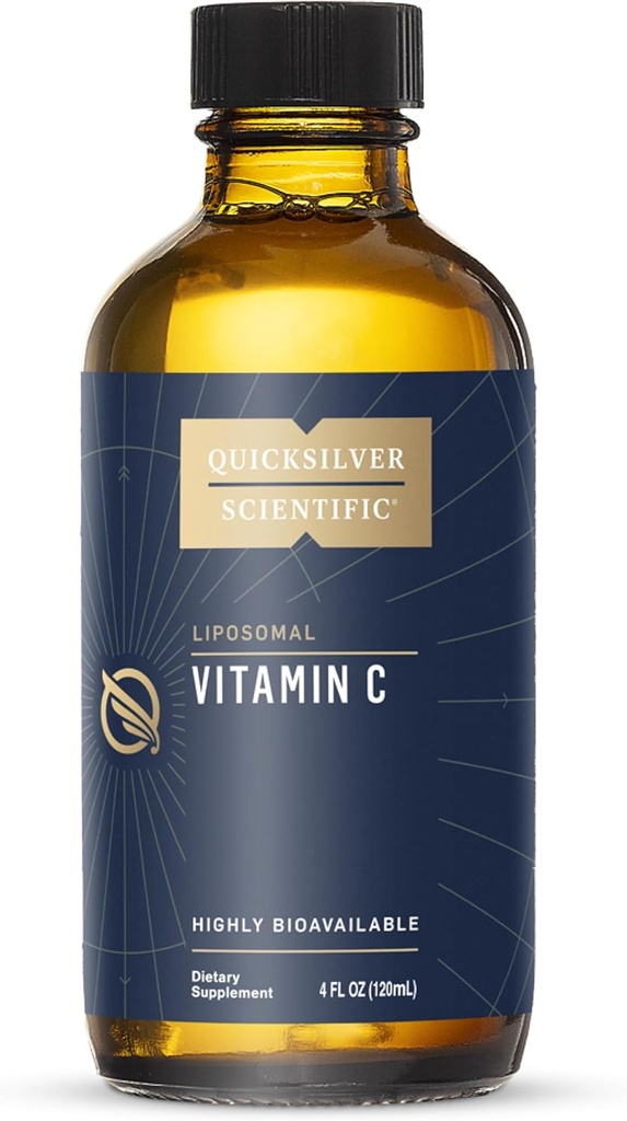Quicksilver Scientific Liposomal Vitamina C - 1000mg Buffered Liquid Vitamin C Supplement - Immune + Antioxidant Support - Liposomes for Superior Absorption - Vegan + Non-GMO (4oz / 120ml)