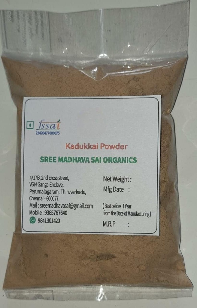 Kadukkai, Haritaki Powder para comer, beber, estreñimientoChurna,Pérdida de peso (100Gm) Círculos oscuros Crecimiento de cabello herbal, cara y piel.