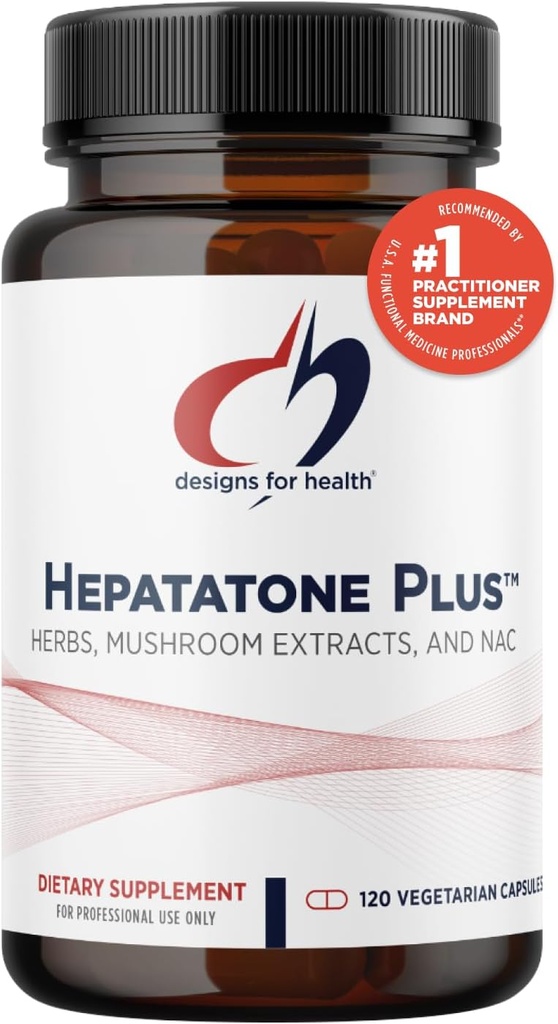 Diseños para el soporte para el hígado de salud Capsules - Hepatatone Plus con cardo de leche, NAC, Schisandra - Mushroom Extractos para el soporte de limpieza + inmunológico - Suplemento de desintoxicación para hombres + mujeres (120 cápsulas)