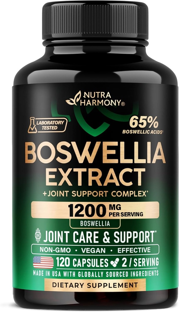 Boswellia 1200mg - Boswellia Extract peru Turmeric  Hyaluronic Acid  MSM Silencio - Joint Health & Comfort - Boswellia Serrata ← 65% Boswellic Acid - for Men &amp; Women - Made in USA - 120 Capsules