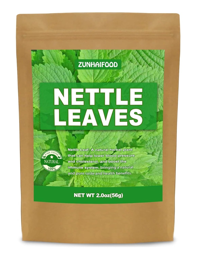 Premium Whole Nettle Leaves, Natural Nettle Leaf, 2.0 oz(56g), Pack de 1, 100% Puro, No Gmo, No Addtives
