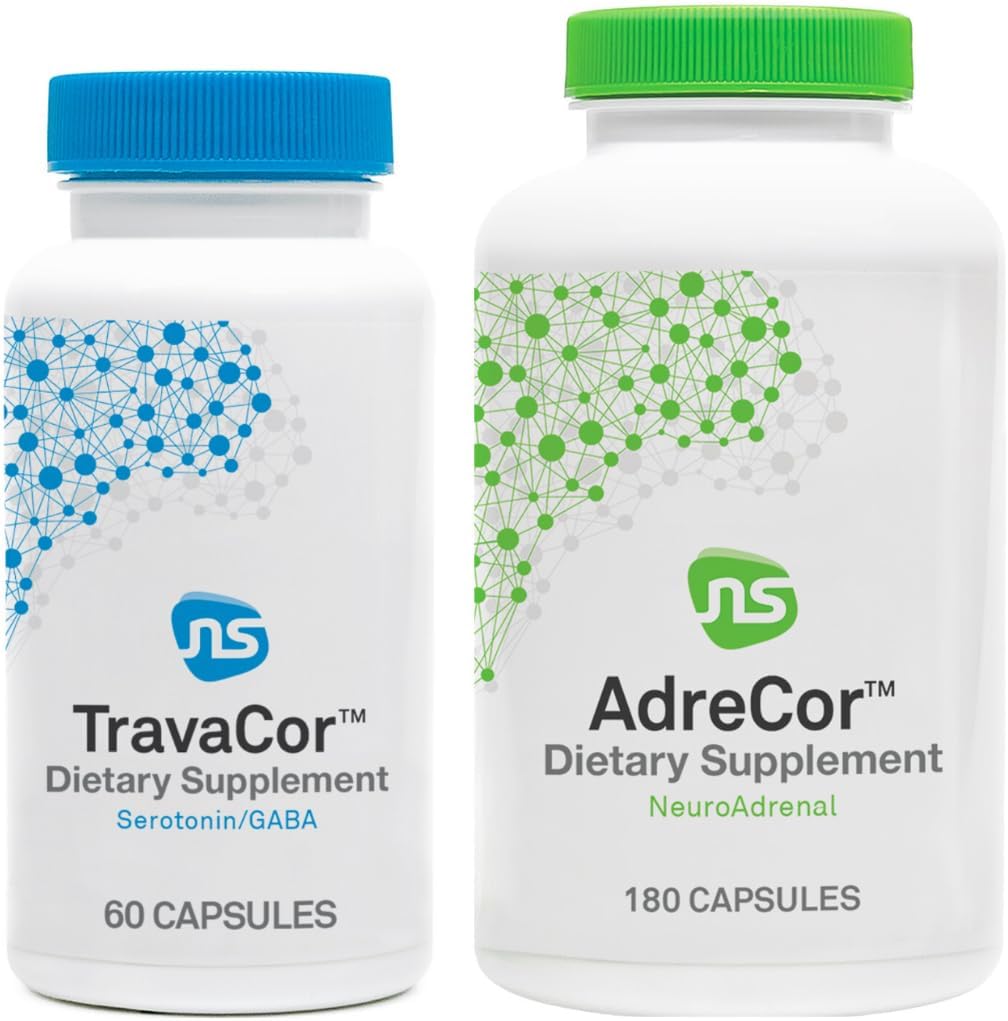 NeuroScience Mood + Soporte Adrenal - AdreCor + TravaCor (2 Productos, 180 cápsulas, 60 cápsulas)