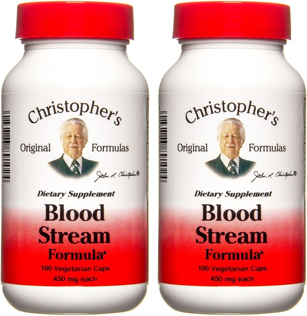 Fórmulas Originales de Christopher Blood Stream Formula - Suplementos de Circulación de Sangre - Soporta Elasticity Vein, Clean &amp; Pure Bloodstream - Pack of 2