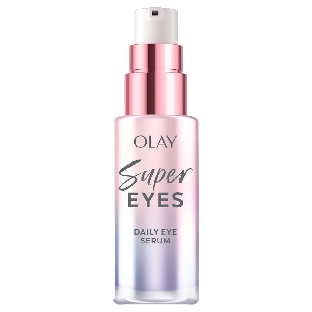 Olay Super Eye Serum - Vitamin C, Caffeine, Niacinamide, Amino Peptide, Aloe Vera - Brightens Dark Circles, Anti-Wrinkle, Anti-Aging, Brightening, Smooths Fine Lines, Firming, Hydrating, 0.45 Oz