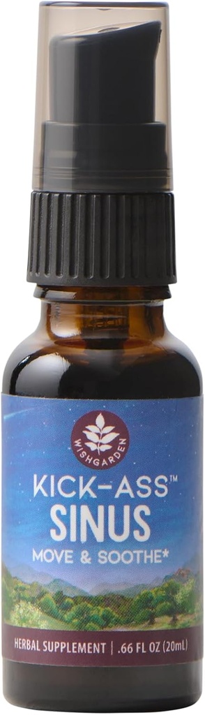 WishGarden Herbs Kick-Ass Sinus - Herbal Sinus Relief, Sinus Congestion Relief and Sinus Pressure Relief for Adults, Natural Sinus Relief and Sinus Decongestant, All Season Sinus Support, .66oz