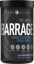 Barrage Pre Workout Powder - Preworkout for Women &amp; Hombres, Creatine Powder, Beta Alanine, Agmatine Sulfate, " Caffeine - Muscle Builder for Men with Intense Energy - Grape (30 Servings)