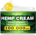 Healpark Natural Hemp Cream - 8.5 fl oz -con Arnica,MSM, Turmérica, Menthol