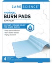 Care Science Hydrogel Sterile Burn Bandage Pads para Burn Relief, 4 ct ¦ Instant Cooling Relief for Minor Burns ' Wounds