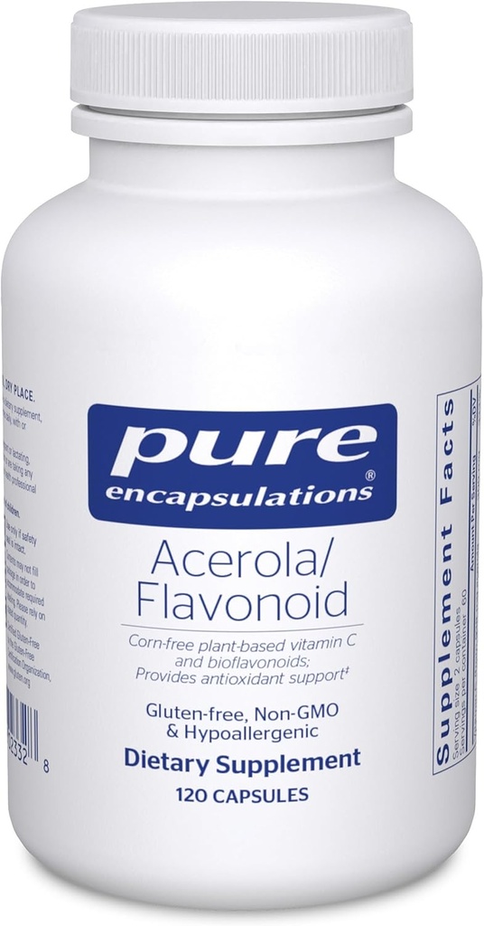 Encapsulaciones puras Acerola/Flavonoid ← Vitamina C y Bioflavonoide sin Corn-Free y con base vegetal