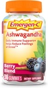 Emergen-C Vitamina C y Ashwagandha Gummies, Suplemento dietético para Apoyo Inmunitario, Berry Blend, Volver a Esenciales Escolares - 36 Conde