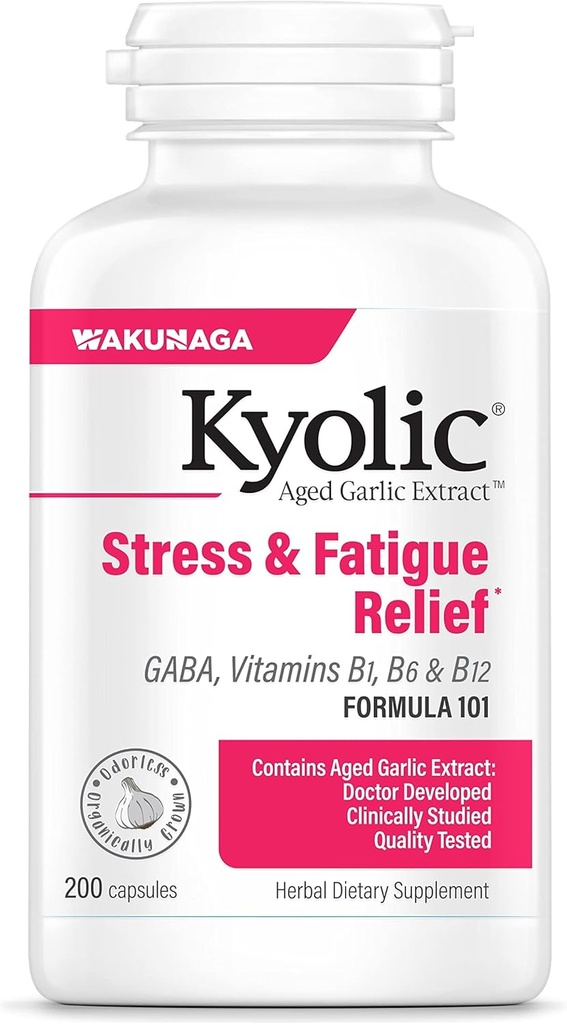 Kyolic Aged Extract Fórmula 101, Stress and Fatigue Relief, 200 cápsulas.