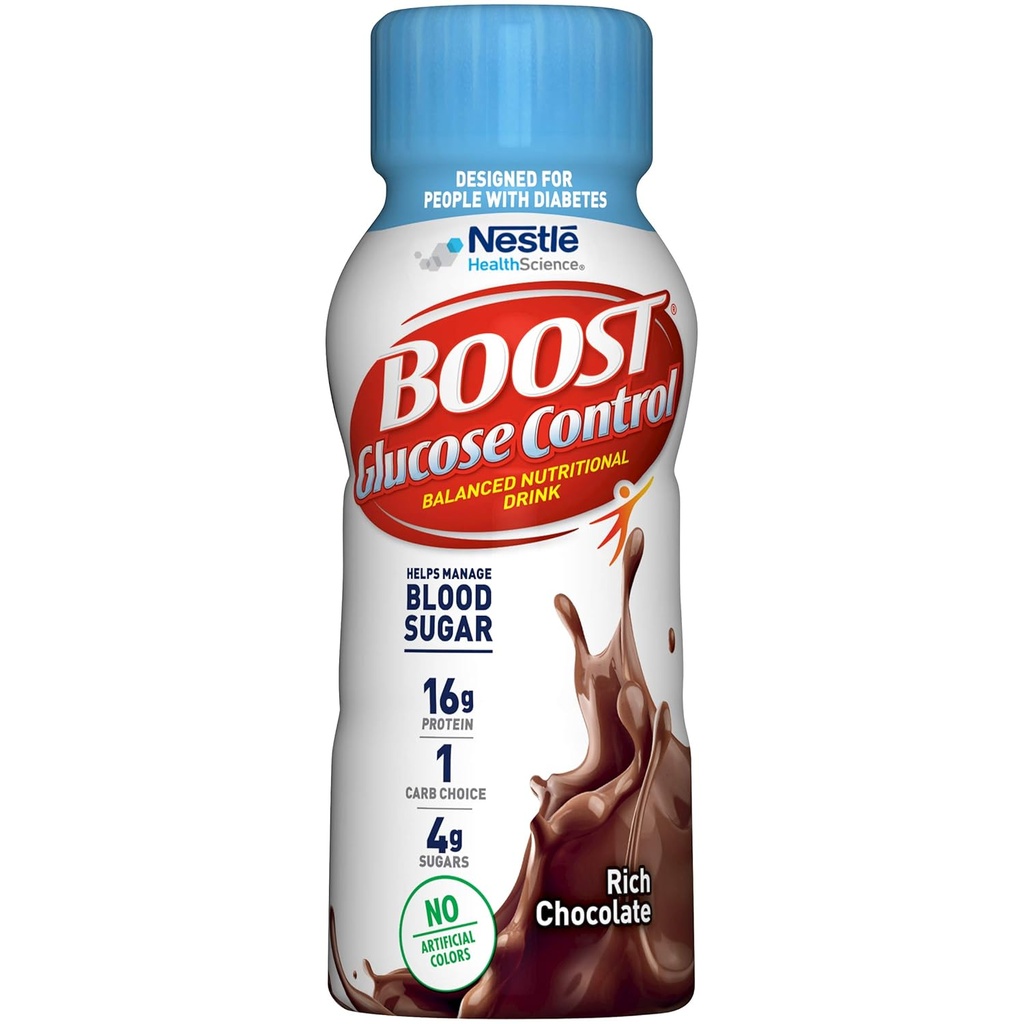 Boost Control de Glucos Chocolate Listo para beber, 8 onzas (Pack of 24)