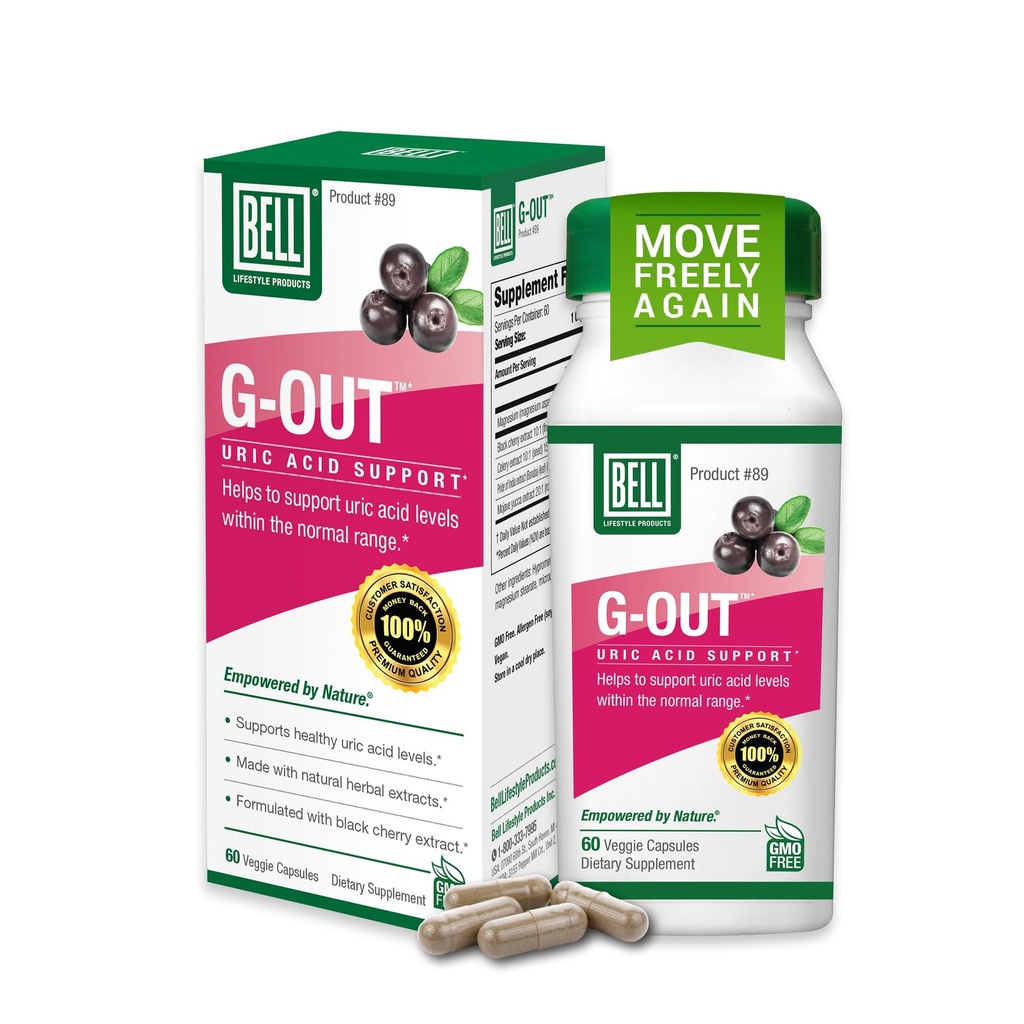 Bell G-Out Uric Acid Cleanse ← Recomendado para Gout - Unique Blend of Herbal Extracts That Helps Maintain Uric Acid Levels Within The Normal Range, Uric Acid Relief, Uric Acid Flush WordPress 60 Capsules
