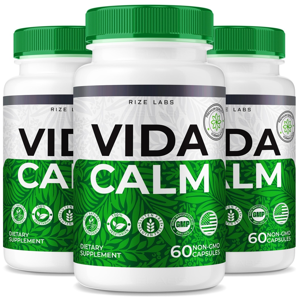 rize labs - Vida Calm Advanced Formula Capsules, proporciona máxima fuerza, para estrés, calma, relajación, suplemento (180 cápsulas)