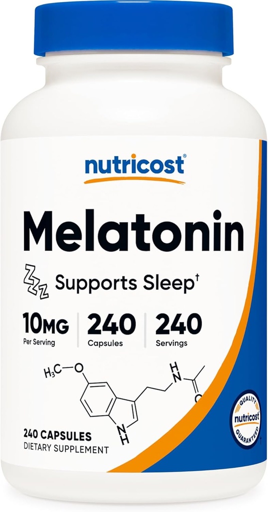 Nutricost Melatonin 10mg, 240 cápsulas, sin gluten