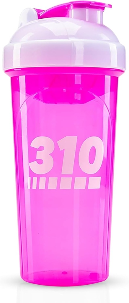310 Nutrition Protein Shaker Bottle - Durable Blender Bottle Shaker for Meal Replacement Protein Powders, Lemonade Mix, And Pre Workout - BPA-Free &amp; Dishwasher Safe Mixer Cup - Pink