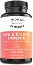 Remedios totalmente naturales de Thomas Myo Inositol Suplemento " D-Chiro Inositol Blend Suplemento con Folato y Vitamina D3, 40 a 1 Ratio, No GMO, No Fillers, CoQ10, 90 cápsulas Vegan