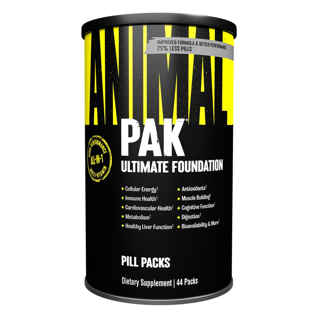 Pak animal - Multivitamínico Conveniente para Hombres &amp; Mujeres Daily All-in-One Vitamin & Supplement Pack - Zinc, Vitaminas C, B, D, Aminoácidos y Immune Support - Sports Nutrition Performance - 44 Count