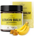 HERBAMAMA Lemon Balm Calming Gummies - 1500mg Lemon Balm Leaf for Relaxation - Vegan Non-GMO Melissa Officinalis Suplemento - 60 Pectin-Based Banana-Flavored Chews