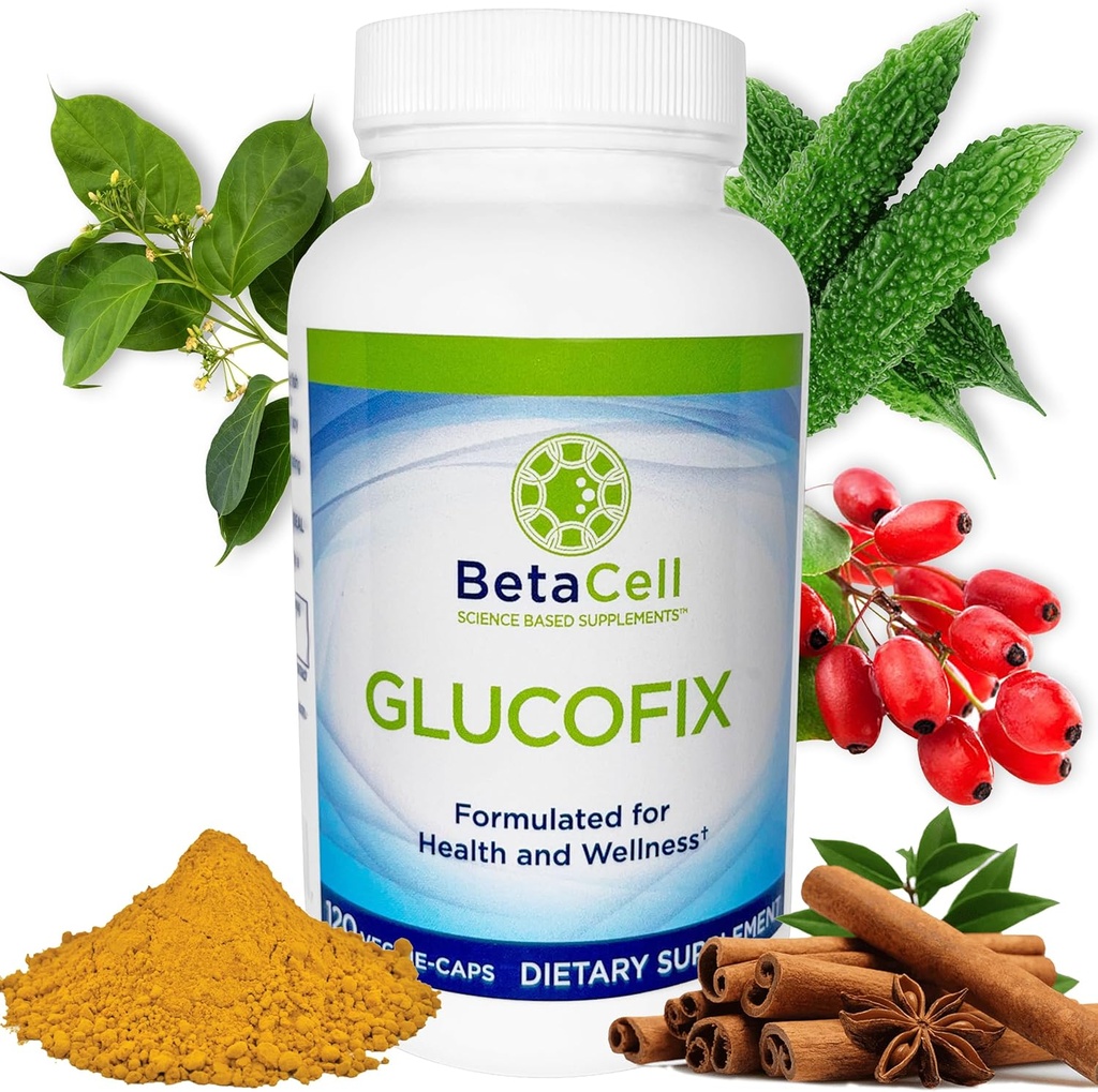 Glucofix - Suplemento bereberina - Suplemento herbario con canela, Gymnema, bereberina, melón amargo y turmérica - 120 cápsulas