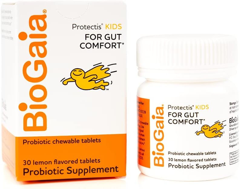 BioGaia Probiotic Chewable Tablets, Box Simple y Fácil Para Promover la Salud Digestiva e Inmunitaria, 30 Cuenta
