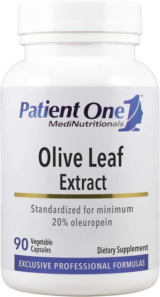 Paciente Una Hoja de Oliva Extracto 500 mg Silencioso Suplemento de Apoyo Inmuno y Salud del Corazón* Silencio Estándarizado al 20% Oleuropein tención 90 cápsulas