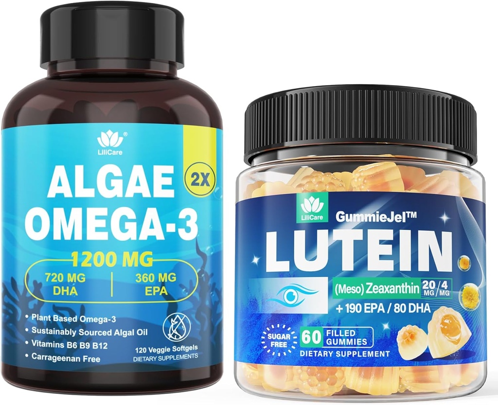 Azúcar Lutein 20mg 40mg +Vegan Omega 3 DHA EPA