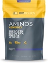 Purbolics Aminos + Energy ¦ apoya la recuperación, la energía y el foco  durable 95mg de Caffeine, 0 Azúcar & 60 Servimientos (The Grape Gatsby)