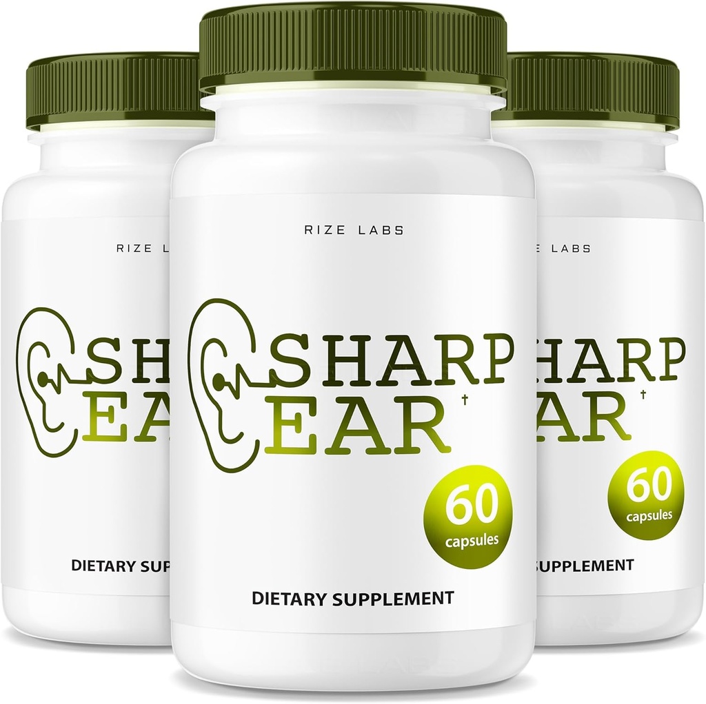 rize labs Sharp Ear Capsules, Pills for Clear Hearing, Suplemento para Restore Hearing Health, Advanced Formula Maximum Strength - Pack of 3(180 Capsules)