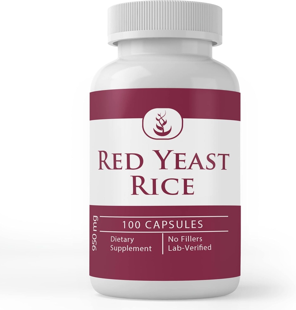 PURE ORIGINAL INGREDIENTES Red Yeast Rice Extract, (100 cápsulas) Siempre puro, sin aditivos ni artillería, Lab Verified