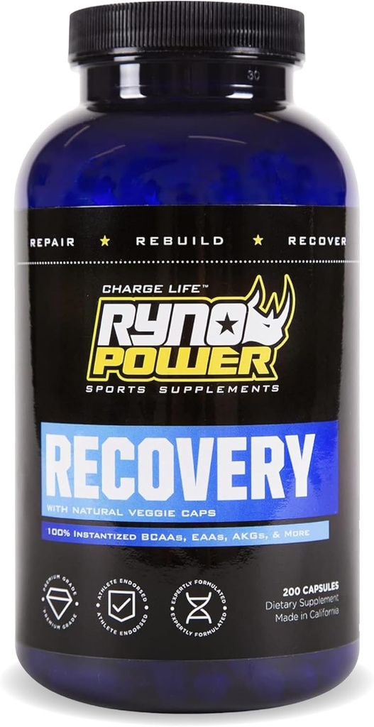 Rino Power Recovery Post-Workout Supplement Capsules (33 Servings)