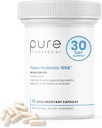 Pure Therapro Rx Power Probiotic 100B | 30 Acid Resistant Capsules - 1 Month Supply | 4 Proven Strains 100 Billion CFU | Flora Balance & Digestion | NO Refrigeration Required | Non-GMO | Zero Fillers