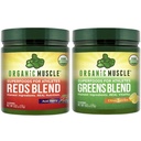 Muscle Ecológico Verdes y Rojos Polvo Superalimentario - USDA Organic & Plant Based Red Juice & Green Juice Powder Bundle for Energy, Focus, Digestion & Immune System - Non GMO 30 Servimientos
