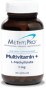 MetilPro Multivitamina + 1 mg Methylfolate - Iron Multivitamina gratis para hombres y mujeres con vitamina A, C, Minerales, Complejo Metilado B, Multi vitamina sin hierro - 30 cápsulas