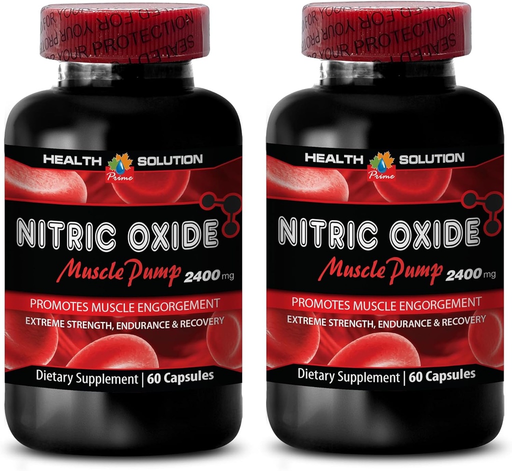 Boost Nitric Oxide - Nitric Oxide 2400mg Muscle Pump, Extreme Strength - Nitric Oxide Supplements, Muscle Pump Supplements for Men and Women, Workout Pills for Men, Muscle Growth - 2 Bot 120 Capsules