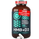 WILD FUEL 3000mg HMB Suplemento Plus Vitamina D3 - Crecimiento muscular, fuerza, recuperación rápida HMB Suplementos para hombres y mujeres - Calcium Beta-Hydroxy Beta-Metilbutyrate - 180 cápsulas